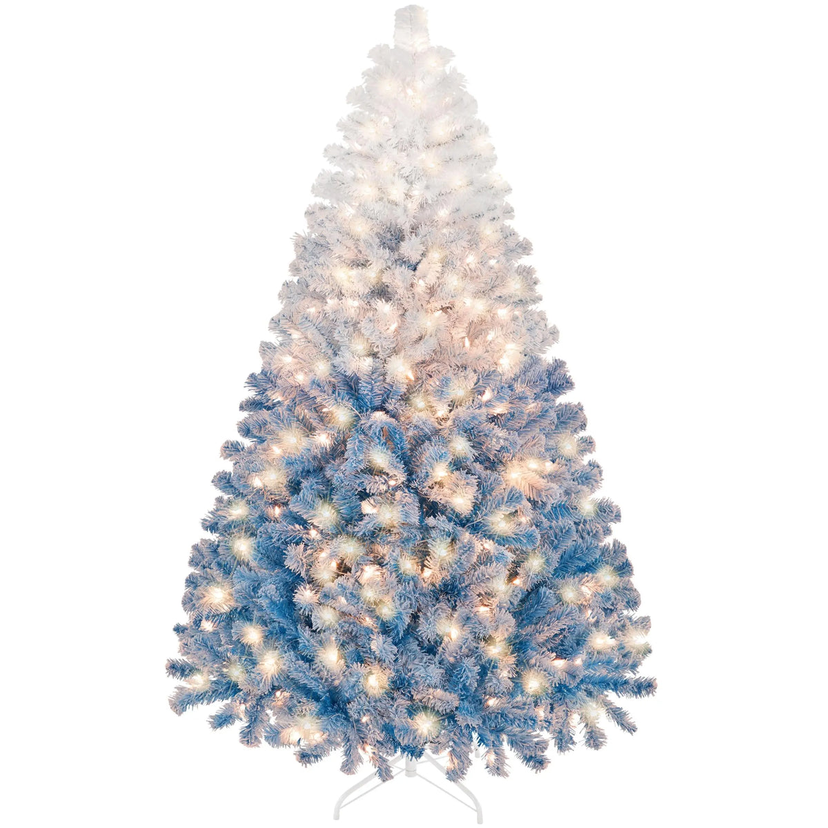 6ft Pre-Lit Snow Flocked Artificial Christmas Tree, 250 Lights