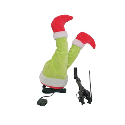 Electric Swing Grinch Leg Ornament, Creative Xmas Tree Hanging Decor, Animated Shaking Leg Christmas Home Party Pendant