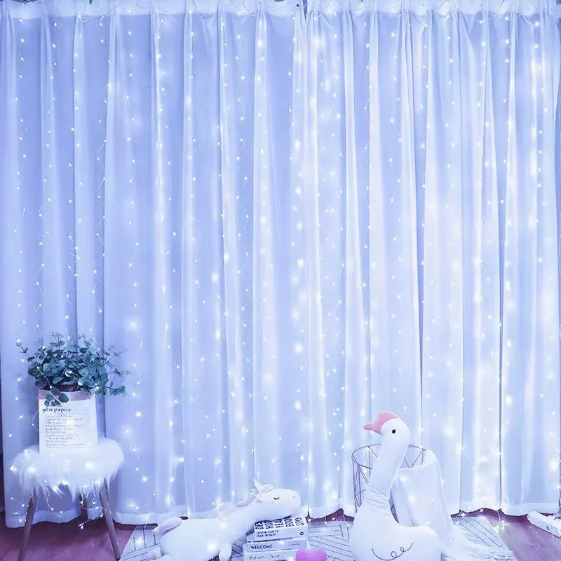 USB LED Curtain Lights with Remote Control, Christmas Fairy Lights for Wedding Birthday Bedroom Party Home Decor