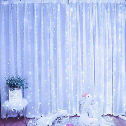USB LED Curtain Lights with Remote Control, Christmas Fairy Lights for Wedding Birthday Bedroom Party Home Decor