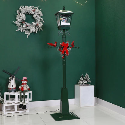 Simulation cast iron flower design Christmas decoration snow light outdoor park street decoration retro Christmas lamp post