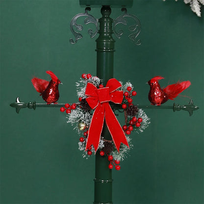 Simulation cast iron flower design Christmas decoration snow light outdoor park street decoration retro Christmas lamp post