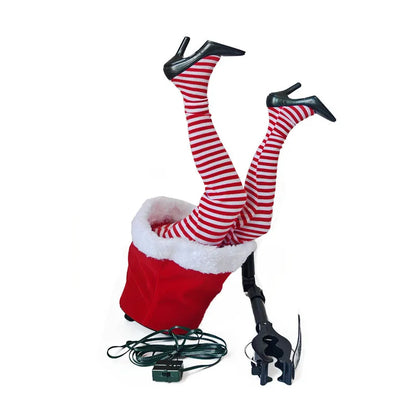 Electric Swing Grinch Leg Ornament, Creative Xmas Tree Hanging Decor, Animated Shaking Leg Christmas Home Party Pendant