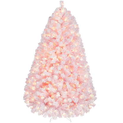 6ft Pre-Lit Snow Flocked Artificial Christmas Tree, 250 Lights