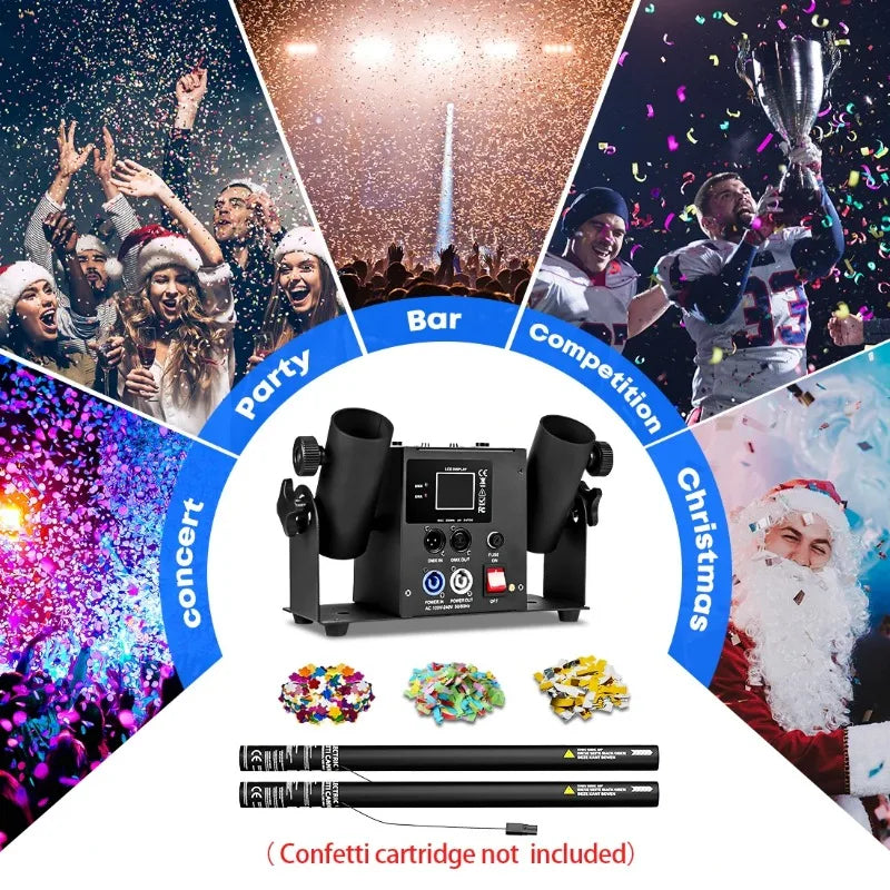 2 Shot Confetti Machine Electric Confetti Cannon Shooters Launcher for Wedding Party Christmas