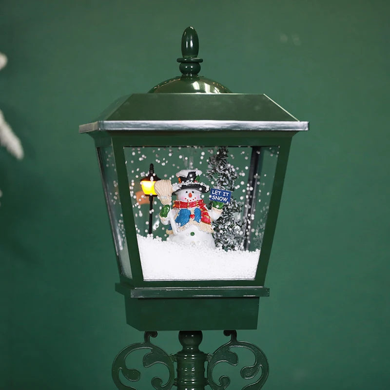Simulation cast iron flower design Christmas decoration snow light outdoor park street decoration retro Christmas lamp post