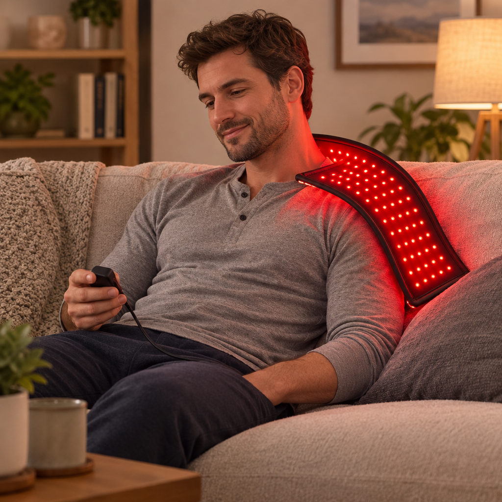 Flexible Red Light Pad, 660nm & 850nm in use at home