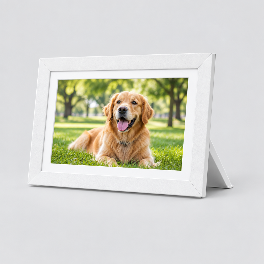 15" Touch Screen WiFi Digital Picture Frame in White